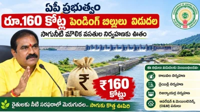 ఏపీ ప్రభుత్వం కీలక నిర్ణయం.. సాగునీటి ఓఅండ్‌ఎం పనులకు రూ.160 కోట్లు విడుదల.